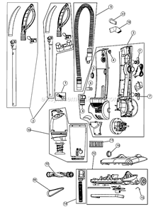 Page A Diagram and Parts List for UD40255  Dirt Devil Upright Vacuum